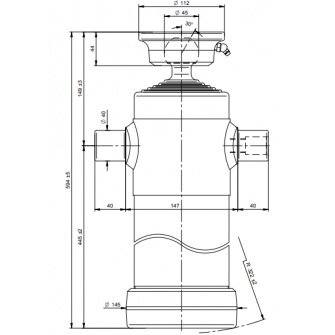 Teleskopski cilinder 5 stopenj 8 ton 2140 mm s kroglo 3095S